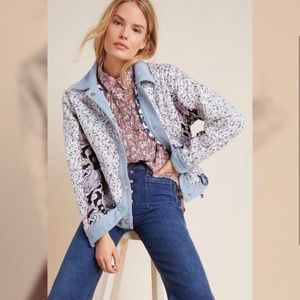 Anthropologie reversible denim and quilted jacket.